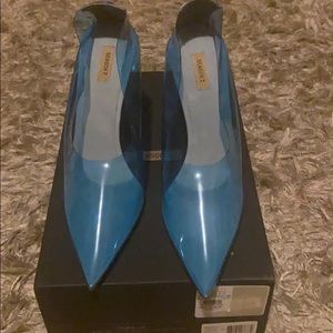 Yeezy season 7 hospital blue glass slipper pumps